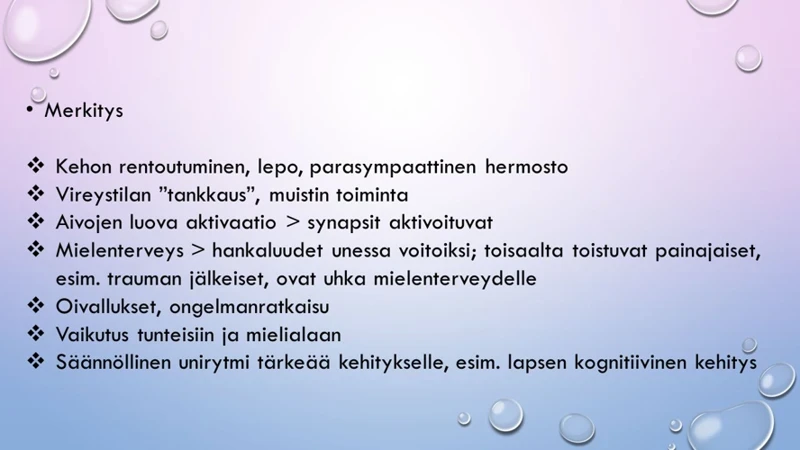 Sapsahdysten Merkitys Unissa