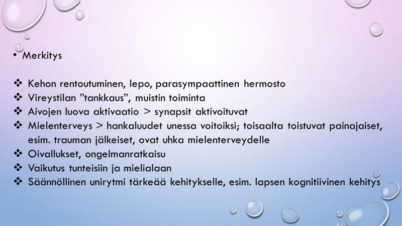 Unet Ja Ongelmanratkaisu