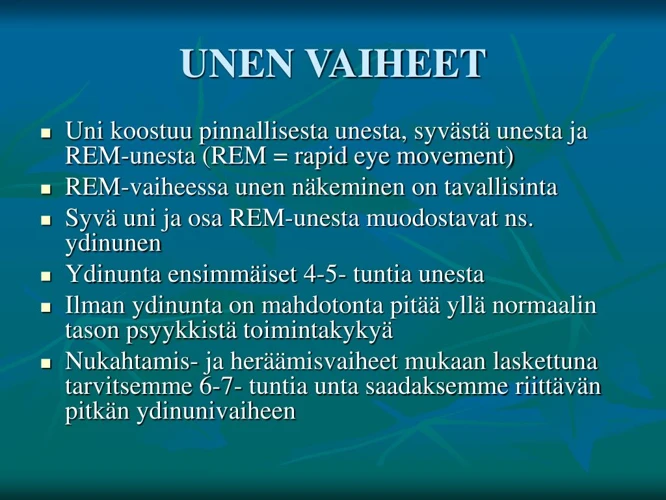 Yhteys Unen Ja Heräämisen Välillä